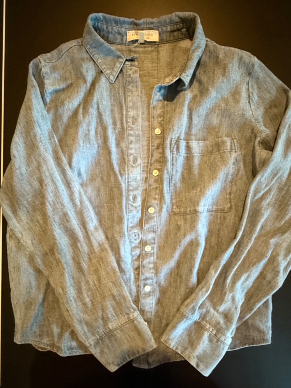 Side Stitch Denim Shirt XS
